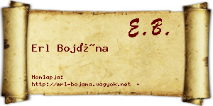 Erl Bojána névjegykártya
